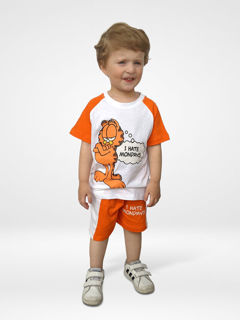 Angry Garfield Short Set (Orange/White)