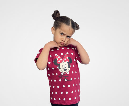 Minnie Mouse Printed T-Shirt (Maroon)