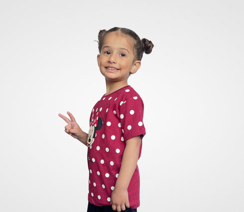 Minnie Mouse Printed T-Shirt (Maroon)