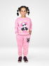 Panda In Headphones Fleece Suit (Pink)