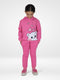 Hooded Happy Hearts Fleece Suit (Shocking Pink)