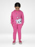 Hooded Happy Hearts Fleece Suit (Shocking Pink)