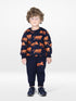 Tiger Allover Printed Fleece Suit (Navy)