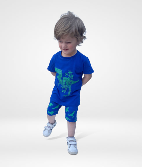 Jurassic Dino Short Set (Royal Blue)