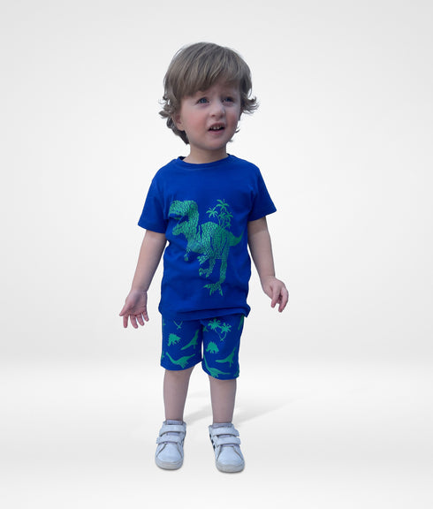 Jurassic Dino Short Set (Royal Blue)