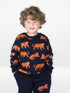 Tiger Allover Printed Fleece Suit (Navy)