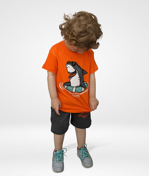 Cool Shark Cotton Short Set (Orange/Grey)