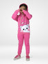 Hooded Happy Hearts Fleece Suit (Shocking Pink)