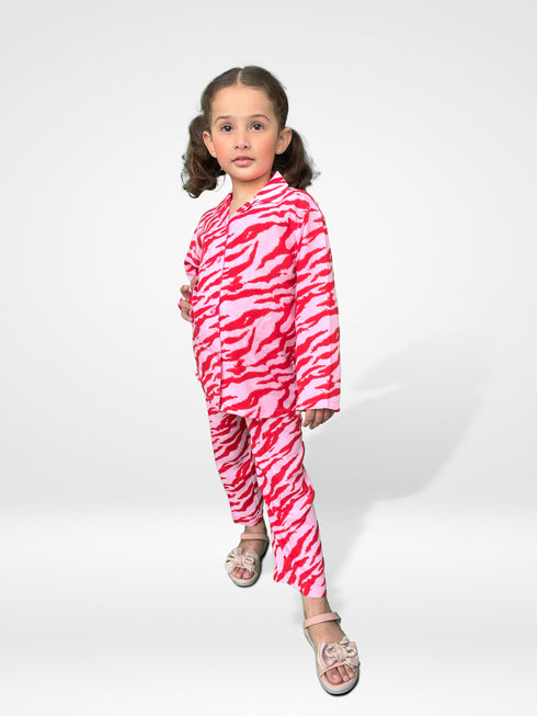 Cheetah Print Imported Linen Set (Pink)