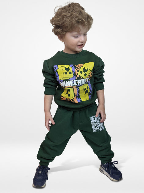 Minecraft Printed Fleece Suit (Dark Green)