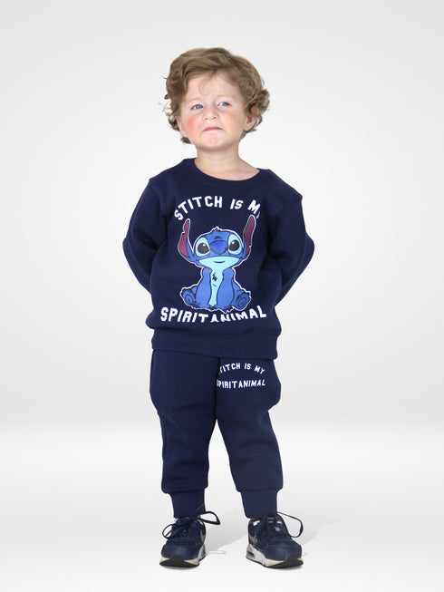 Stitch Printed Fleece Suit (Navy)