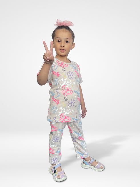Floral Terry Pajama Set (Cream)