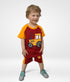 Tractor Printed Raglan Short Set (Maroon/Masturd)