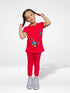 Butterfly Printed Pajama Set (Red)