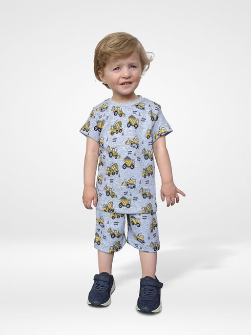 Trucks Allover Printed Terry Short Set (Grey)