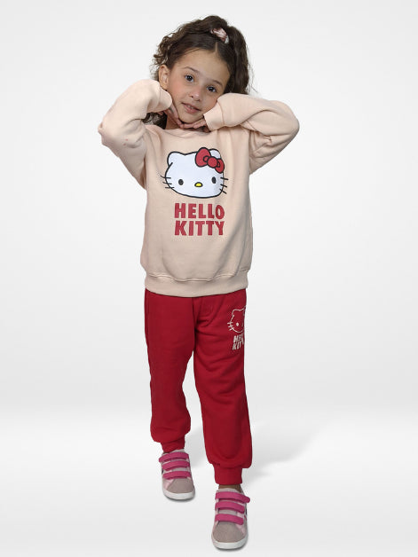 Hello Kitty Fleece Suit (Peach/Red)