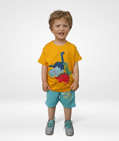 Dino Friends Short Set (Yellow/Blue)