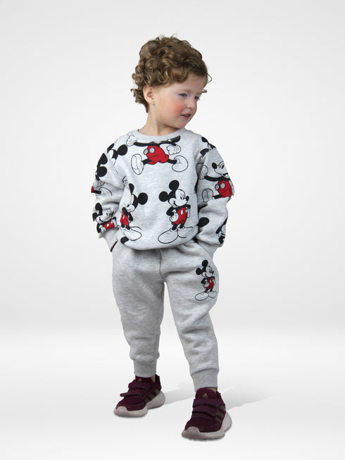 Mickey Allover Printed Fleece Suit (Grey)