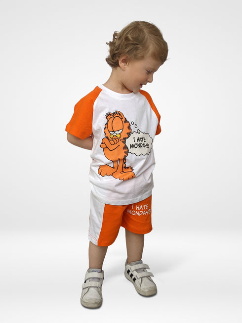 Angry Garfield Short Set (Orange/White)