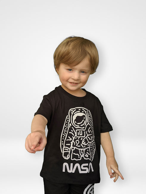 Nasa Astronaut Printed T-Shirt (Black)