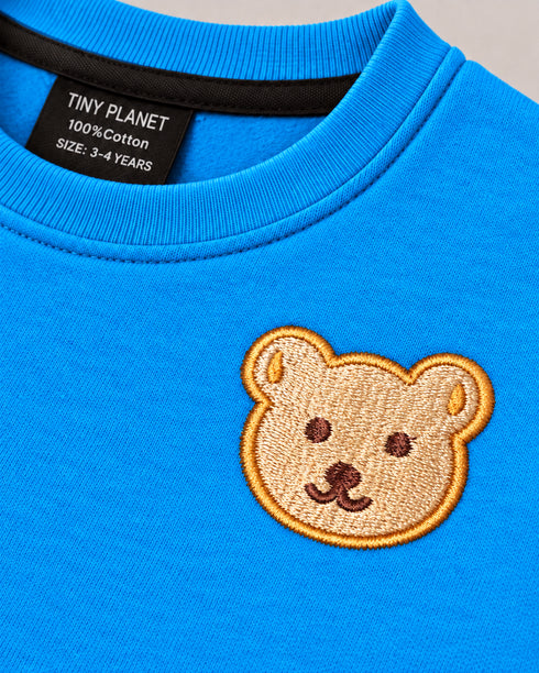 The Teddy Embossed Fleece Suit (Azure Blue)