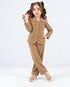 Imported Corduroy Button-Down 2 Piece Set (Camel Brown)