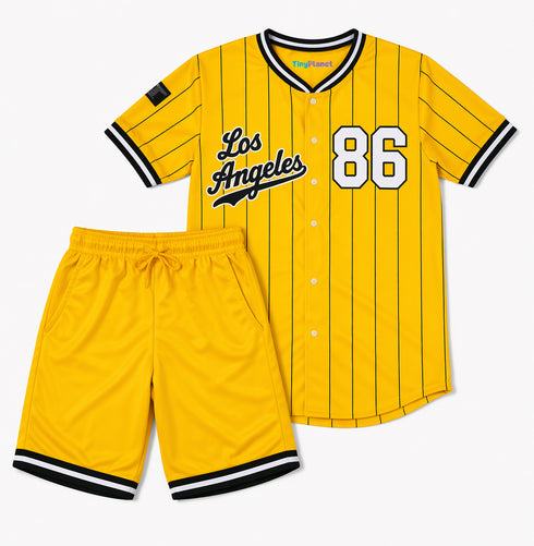 Los Angles Embroidered Baseball Set (Yellow)