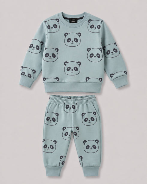 The Panda Themed Fleece Suit (Sage Green)