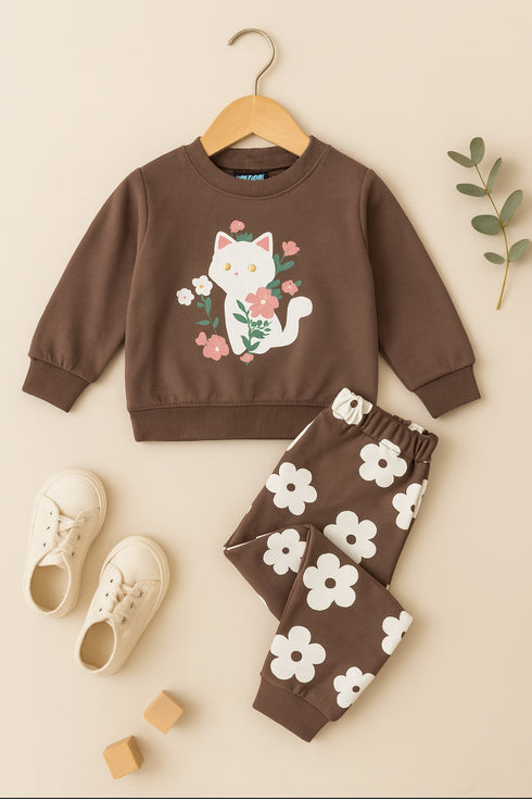 Kitty Bloom Fleece Suit (Dusty Mauve)