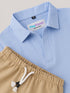 Imported Textured Wash & Wear 2 Piece Set (Sky Blue & Beige)