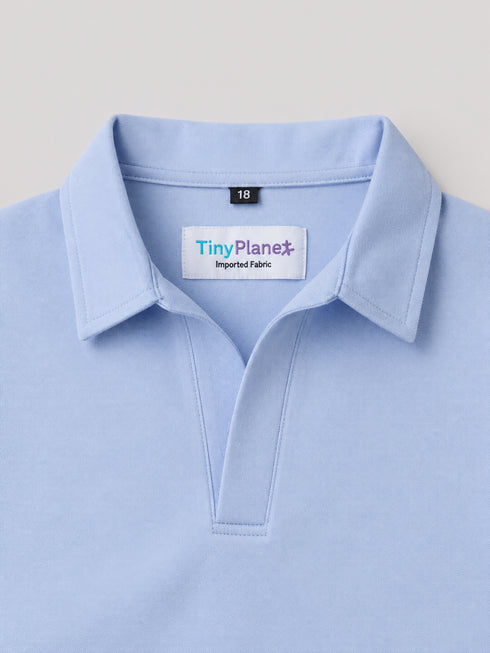 Imported Textured Wash & Wear 2 Piece Set (Sky Blue & Beige)