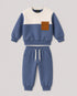 The Color Block Fleece Suit (Dusty Blue & Off-White)