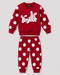 The Polka Bunny Fleece Suit (Cherry Red)