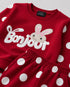 The Polka Bunny Fleece Suit (Cherry Red)