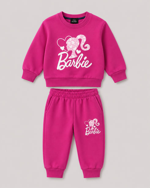 The Barbie Themed Fleece Suit (Hot Pink)