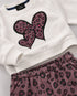 The Leopard Love Fleece Suit (Off-White & Mauve)