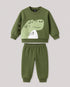 The Dino Charm Fleece Suit (Army Green)