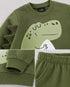 The Dino Charm Fleece Suit (Army Green)