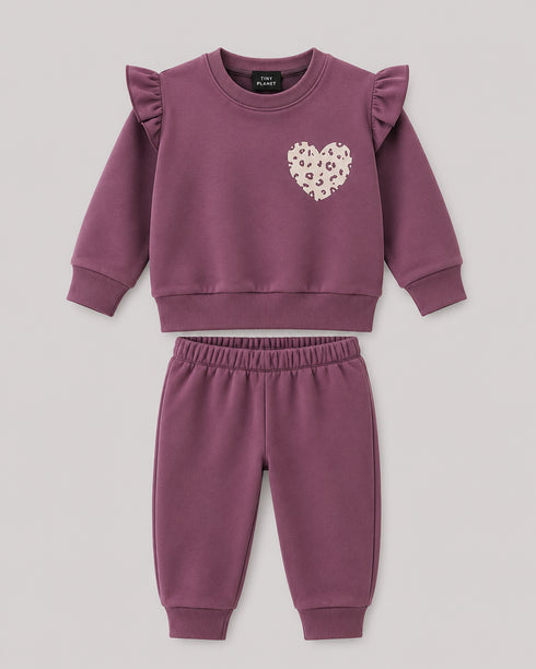 The Cozy Heart Fleece Suit (Cocoa Brown)