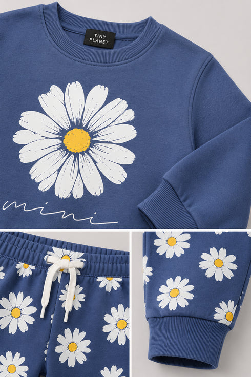 The Daisy Dream Fleece Suit (Dusty Blue)