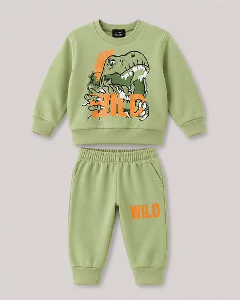 The Wild Rex Fleece Suit (Sage Green)