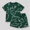 The Dino Doodle Cotton Short Set (Forest Green)