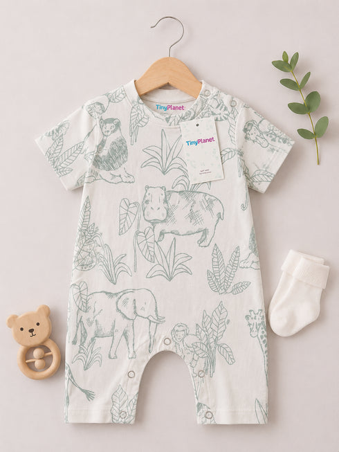 Safari Sketch Soft Cotton Romper
