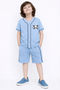Cloudy Embroidered Baseball Set (Sky Blue)