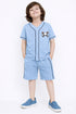 Cloudy Embroidered Baseball Set (Sky Blue)