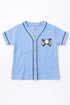 Cloudy Embroidered Baseball Set (Sky Blue)