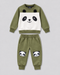 The Cozy Panda Fleece Suit (Olive Green & Off-White)