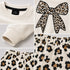 Leopard Bow Charm Fleece Suit (Off-White)