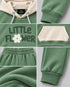 The Little Flower Hooded Fleece Suit (Green & Off-White)