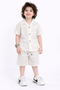 Imported Netted Shirt Stretch Cotton Short Set